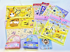 Pokemon Pikachu Eevee Kawaii Stationery Set 11 Pcs Stickers Pouch Washi Japan