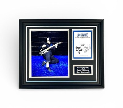 Ben Blackwell & Jack White Signed Photo Framed & COA White Stripes Poster Auto