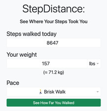 StepDistance.com - Website and domain for sale - Full Application Try it 