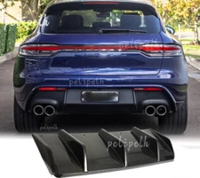 Fits Porsche Macan Base GTS 2022UP Real Carbon Rear Bumper Diffuser Lip Spoiler