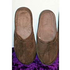 Men's Brown Memory Foam Insoles Soft Polyester Slippers Size XL