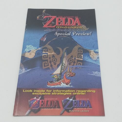 Zelda Ocarina Time Master Quest Wind Waker vista previa inserto Nintendo Gamecube - Imagen 1 de 7