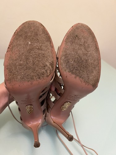 Aquazzura Amazon Strappy Lace Up Sandals Beige Size 8 - Picture 5 of 8