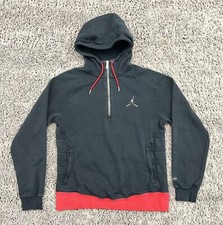 Air Jordan Jumpman 1/4 ZIP Pullover Black Red Hoodie Jacket Mens Size Medium