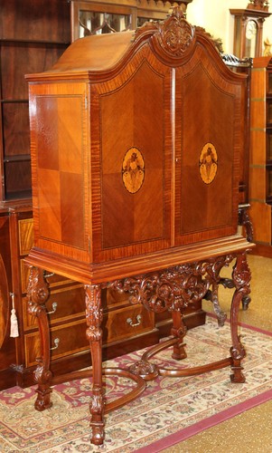 Inlaid Satinwood French Tall Completely Restored China Liquor TV Cabinet MINT! - Picture 5 of 12