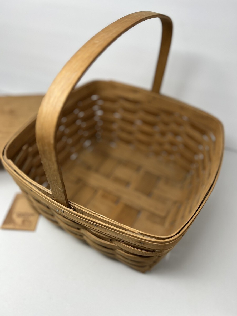 Vintage 1987 Longaberger Pie/Picnic Basket W/Riser 12.5” X