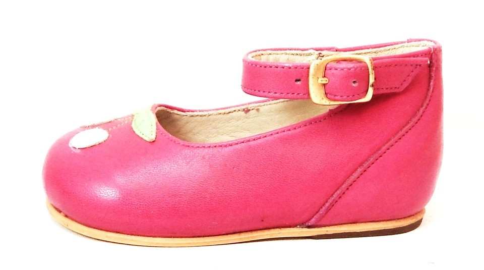 DE OSU - España - Zapatos de vestir vintage para bebés niñas fucsia cereza - europeos - talla 3 Foto 2 de 4