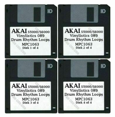 Akai S5000 / S6000 Four Floppy Disks Vinylistics 089 Drum Rhythm Loops MPC1063