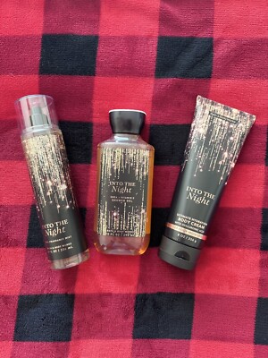 INTO THE NIGHT Bath & Body Works Shower Gel/Cream & Body Mist- Set Of 3