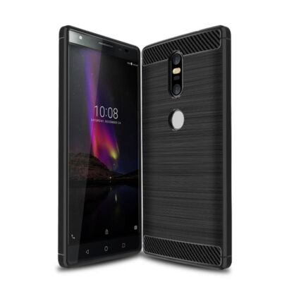 Handyhülle Schutz Case für Lenovo Phab2 Plus Cover Bumper Carbon Optik Schwarz