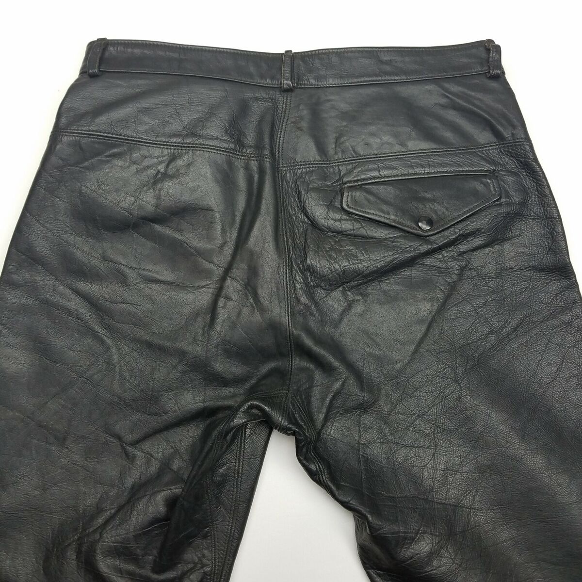 Vintage 1960s SCHOTT Leather Motorcycle pants Snap pockets Vintage 1960s SCHOTT Leather Motorcycle pants Snap pockets