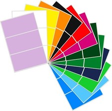 390 Pieces Rectangular Colored Coding Labels Stickers by ,4 x 2 Inch Color-