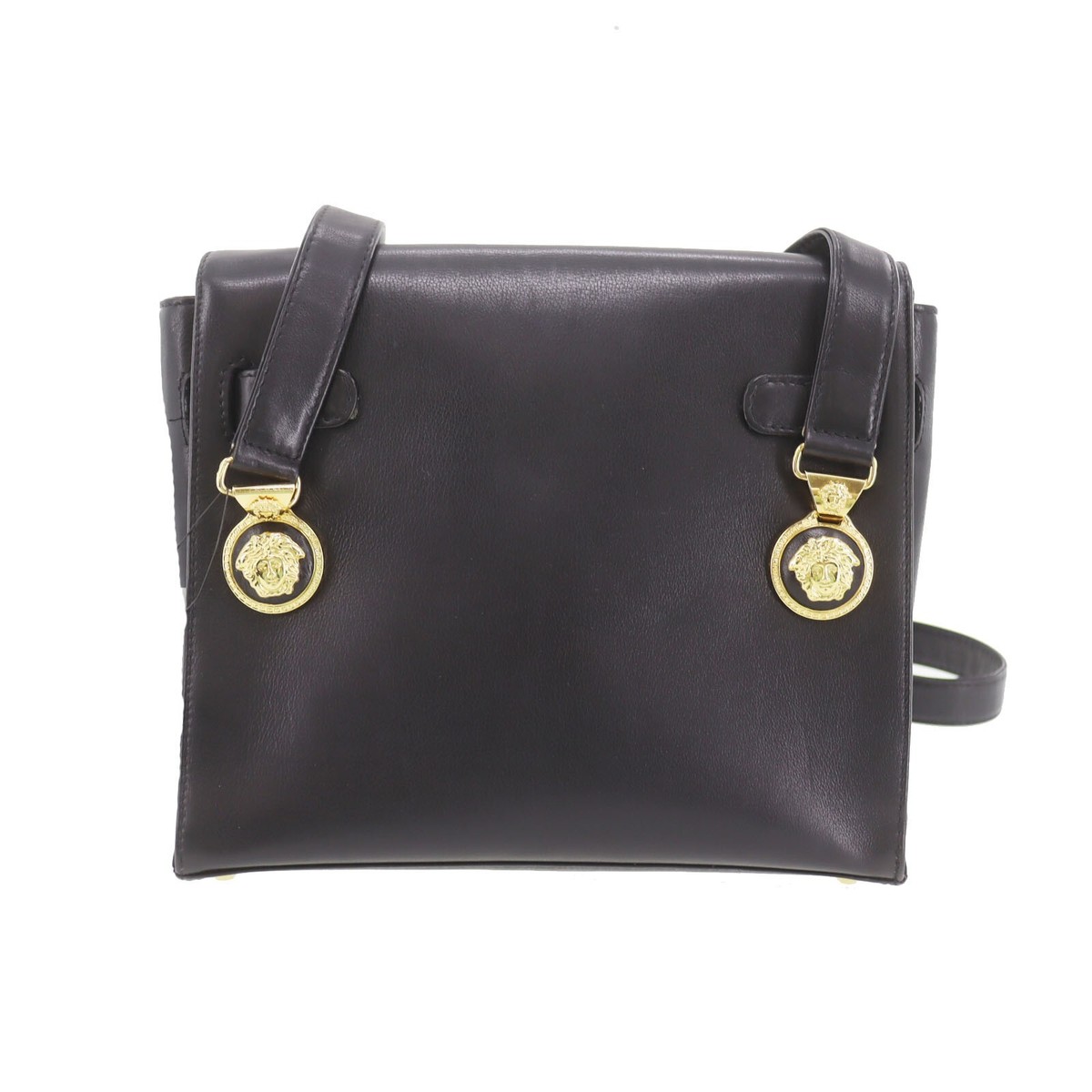 Gianni Versace  ヴィンテージバック GIANNI VERSACE Used Shoulder Bag Black Leather Vintage #BS89