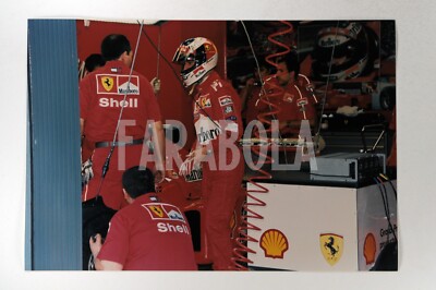Photo Vintage Presse F1 - Monza 1999 - Michael Schumacher Au Muret Ferrari - 21x31cm