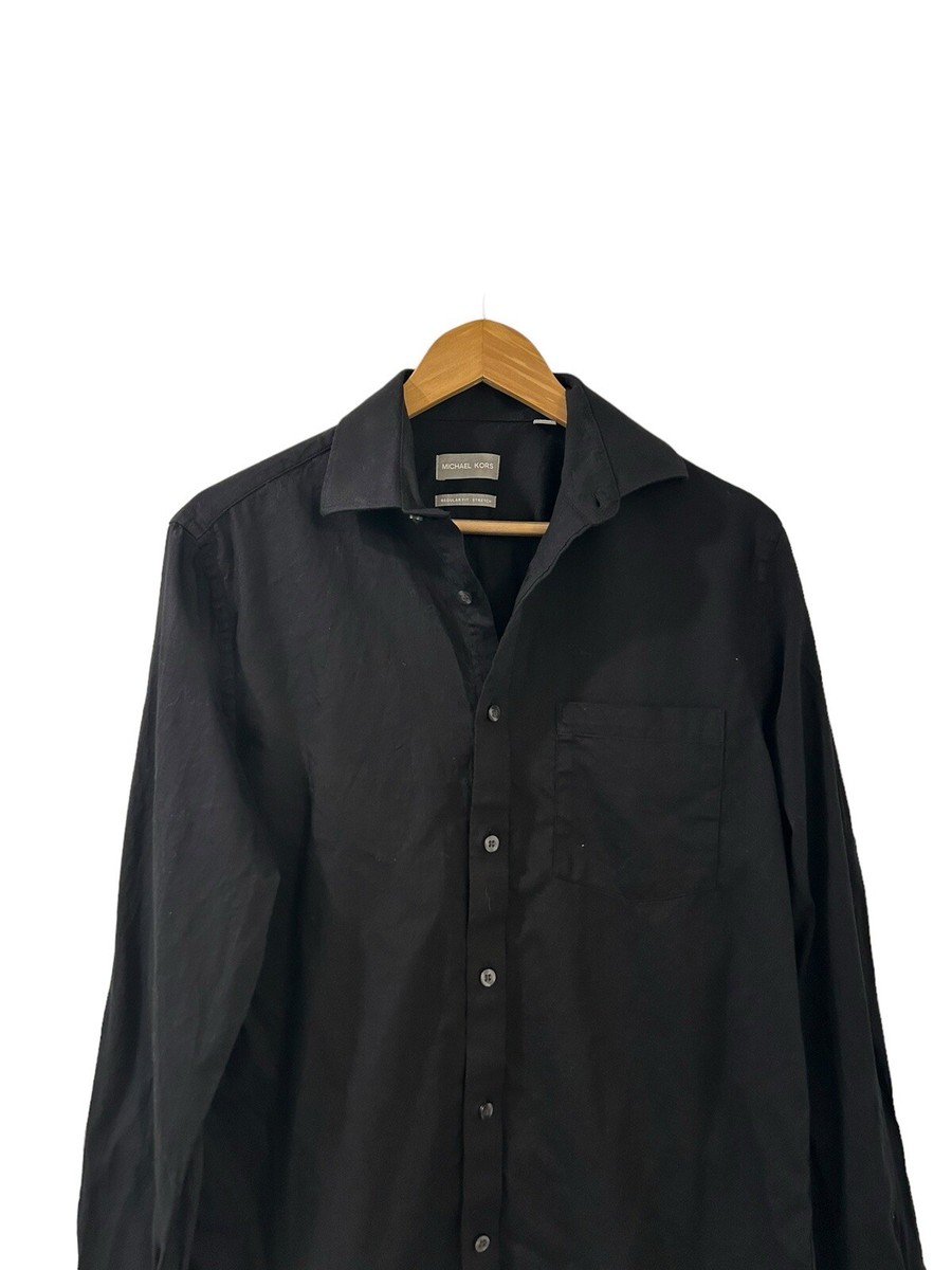 michael kors black dress shirt Michael Kors Men's Black Dress Shirts