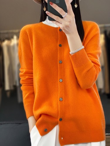 100 % Merinowolle Damen Kaschmir O-Ausschnitt Langarm Einfaden Strickwaren Tops - Bild 10 von 37