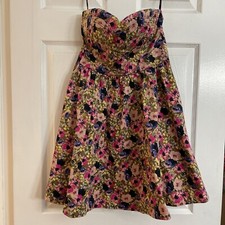 XOXO Juniors Size 5/6 Strapless Floral Multicolor Mini Dress Fairycore