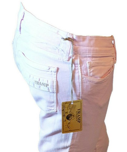 Jeans Pantalone Donna Aderente Elasticizzato Vita Bassa Rosa Stinto TRAMP 43 W29 - Foto 6 di 6