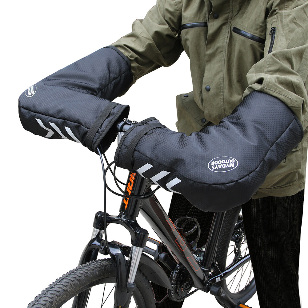 MTB Road Bike Handle Cover Thermal Bike Handlebar Mittens Waterproof