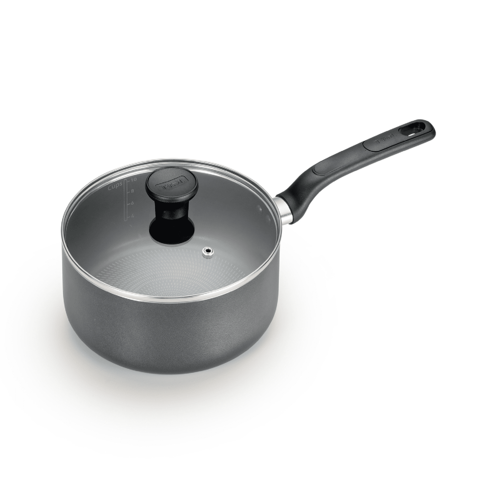 Grey Nonstick Sauce Pot, 2 Quart Capacity, Scratch-Resistant & Easy to Clean