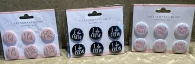 Gartner Studios Bridal Party Bachelorette Buttons Lot of 12 Buttons