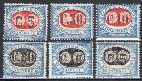 1931 SAN MARINO, marked - tests - black and red overprint - no. 32A/34B - - Picture 1 of 5