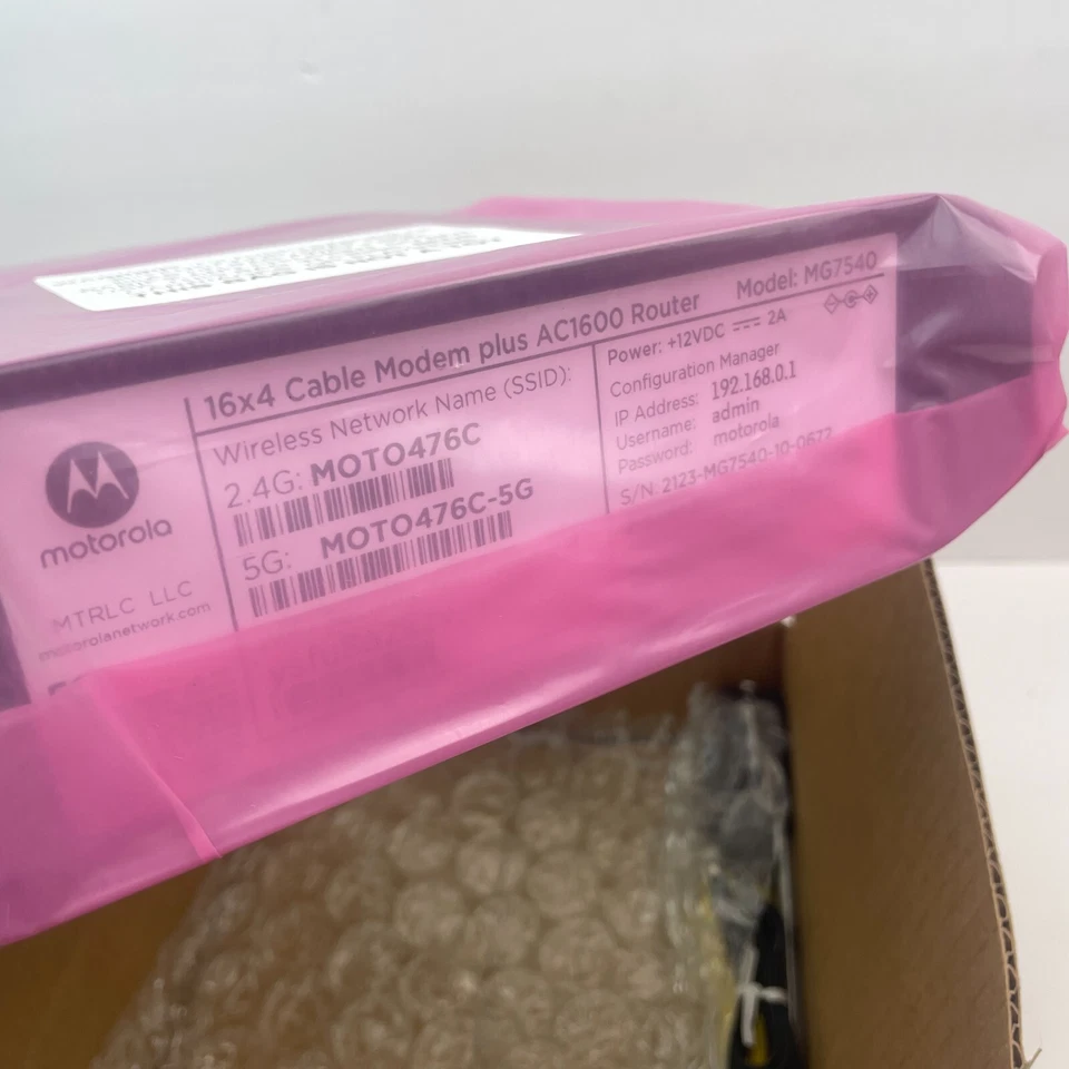 Motorola MG7540 16x4 Cable Módem Plus Router Wifi AC1600 *REACONDICIONADO Foto 3 de 4