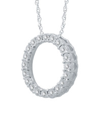 Genuine Diamond 20 White Round 1/10 CTTW Sterling Silver Necklace