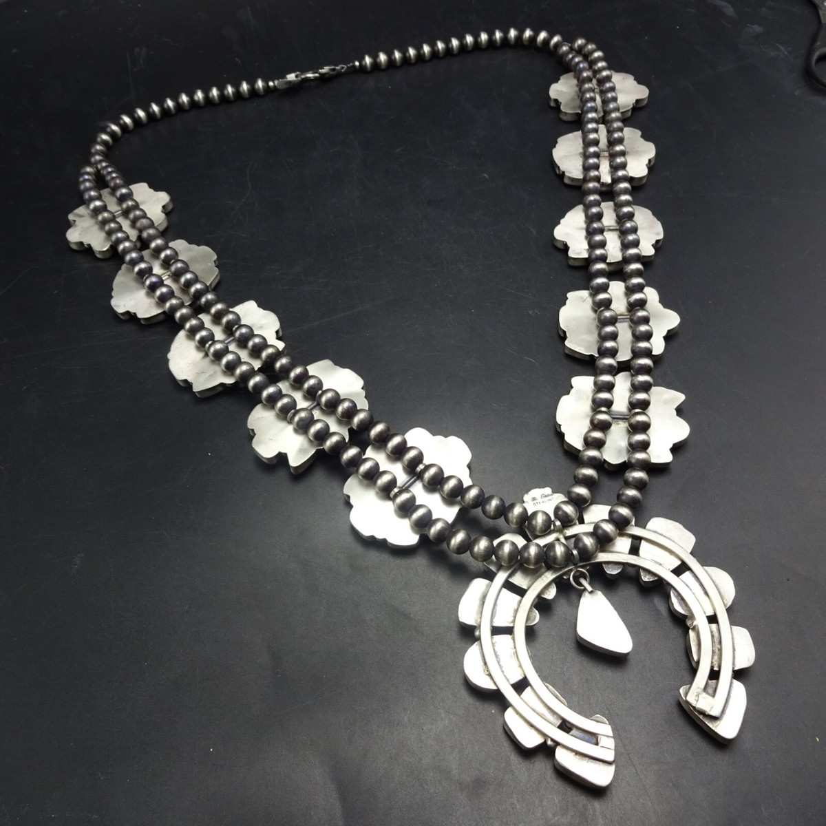 MAGNIFICENT Ella Peter NAVAJO Sterling Silver TURQUOISE Squash