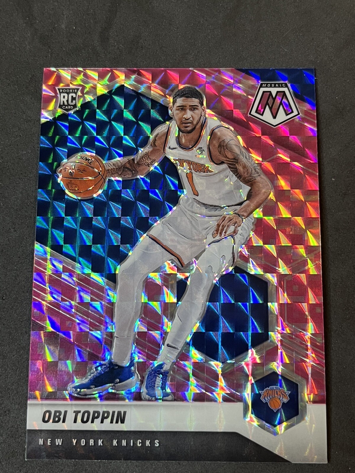 Obi Toppin Rookie 2020-21 Panini Mosaic Pink Camo Prizm #220 New York Knicks RC