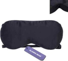 ALASKA BEAR Sleep Mask 2 Straps, Mulberry Silk, Twin Thin Elastic Bands Stay Put