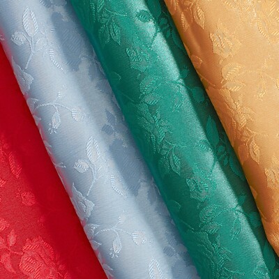 Satin Jacquard Brocade Fabric Rosette Floral 60 Inch Polyester By The Yard