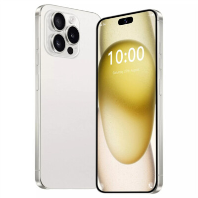 2025 New I16 Pro Max 6.8'' Android 14 Smartphone Unlocked 16+1TB 7800mAh White