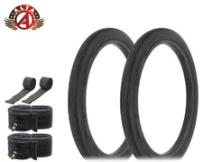 ALTA Bicycle 20" x 2.125" All Black 2-LINE Slick (2) TIRES, TUBES, & STRIPS