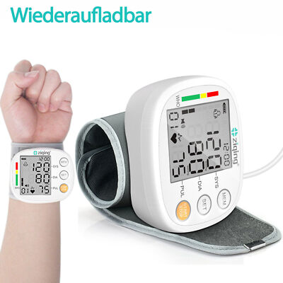 LCD Digital Wrist Blood Pressure Monitor Cuff Gauge With USB Cable New