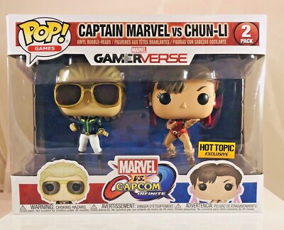 Funko Pop Games 2-Pack Captain Marvel vs Chun-Li Hot Topic