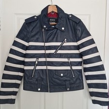 Each Other Mariniere Classic Leather Biker Jacket Rrp: £776