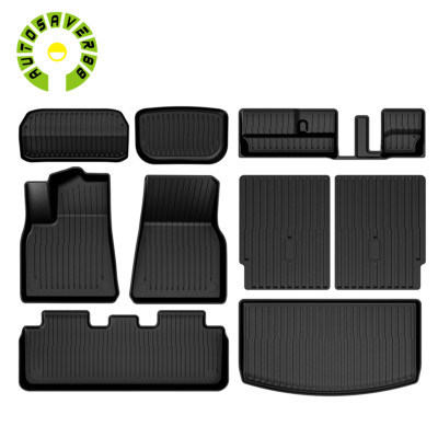 Floor Mats Cargo Mats Backrest Mat Full Set for 2020-2024 Tesla Model Y 7 Seats