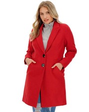 New Simply Be Tailored Plus Size Red Single Breasted Coat Jacket Smart Look 28