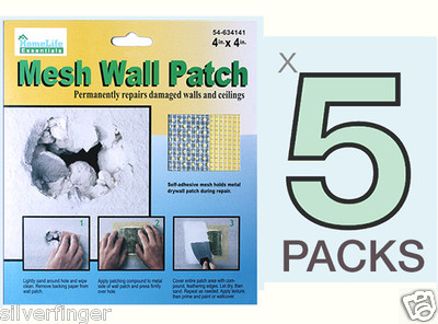 5 PACKS WALL REPAIR PATCH Fix Drywall Hole Ceiling Plaster Damage Metal Mesh 4X4