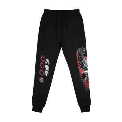 Graph x Capcom Mens Street Fighter Ryu Black Joggers Sweatpants NWT S-3XL