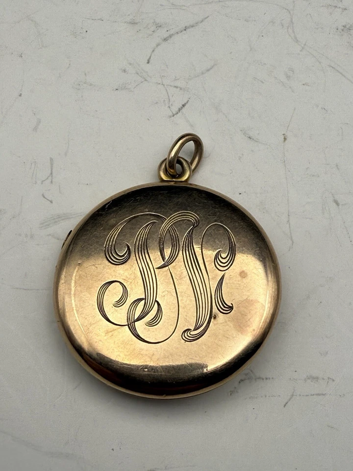 Глубоко гравированный цветочный и бриллиант желтое золото викторианский медальон подвеска Ca 1890 - Изображение 3 из 4