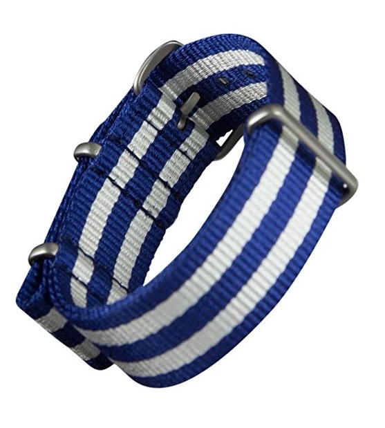 Cinturino Due Pezzi Canvas Cinturino Sportivo In Nylon Per Orologio - Nero Con Fibbia Argento, Taglie 18-24 Mm, Unisex Cinturino Unisex Dahase Per Samsung