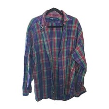 Ralph Lauren Blake Blue Red Plaid Long Sleeve Button Down Shirt Men's Size XL