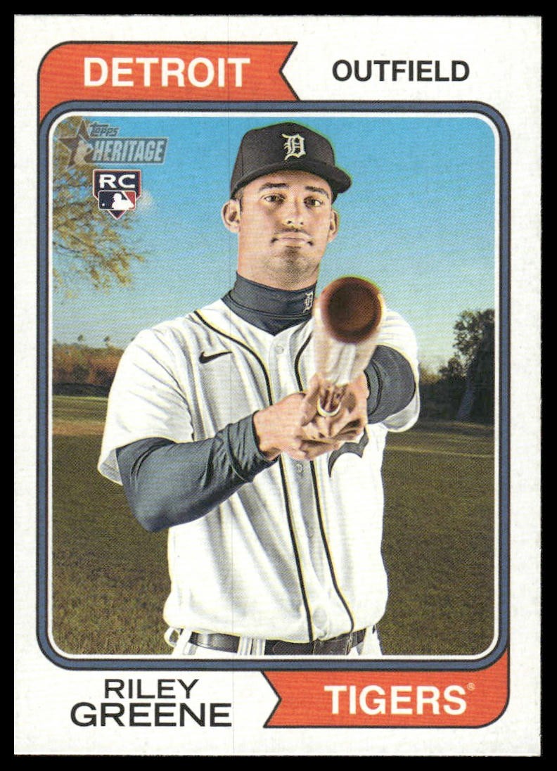 Riley Greene Rookie RC 2023 Topps Heritage #48 Detroit Tigers