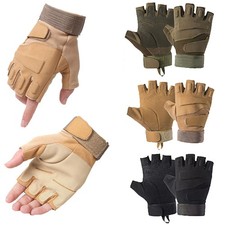 Men Tactical Fingerless Gloves Military Combat Shooting Half Finger Sport Gloves