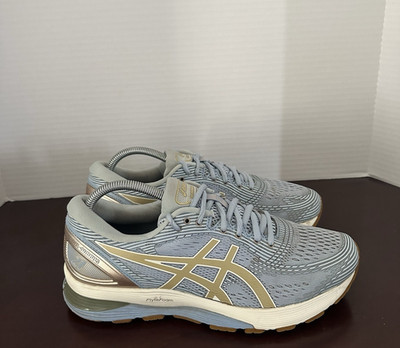 Asics Woman's Gel Nimbus 21 Running Athletic Shoes Blue Frosted Almond Size 9.5