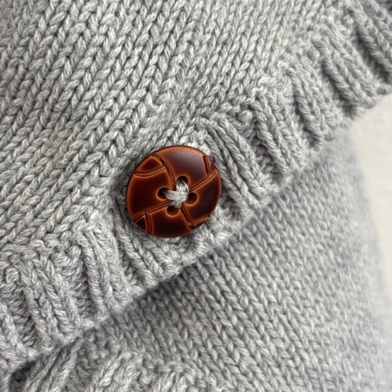 Hope & Henry Gray 100% Organic Cotton Cable Knit Cape Poncho Sweater Size L