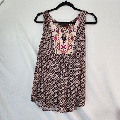 Woman's A Common Thread Muticolor Embroidery Tank Top Size Medium