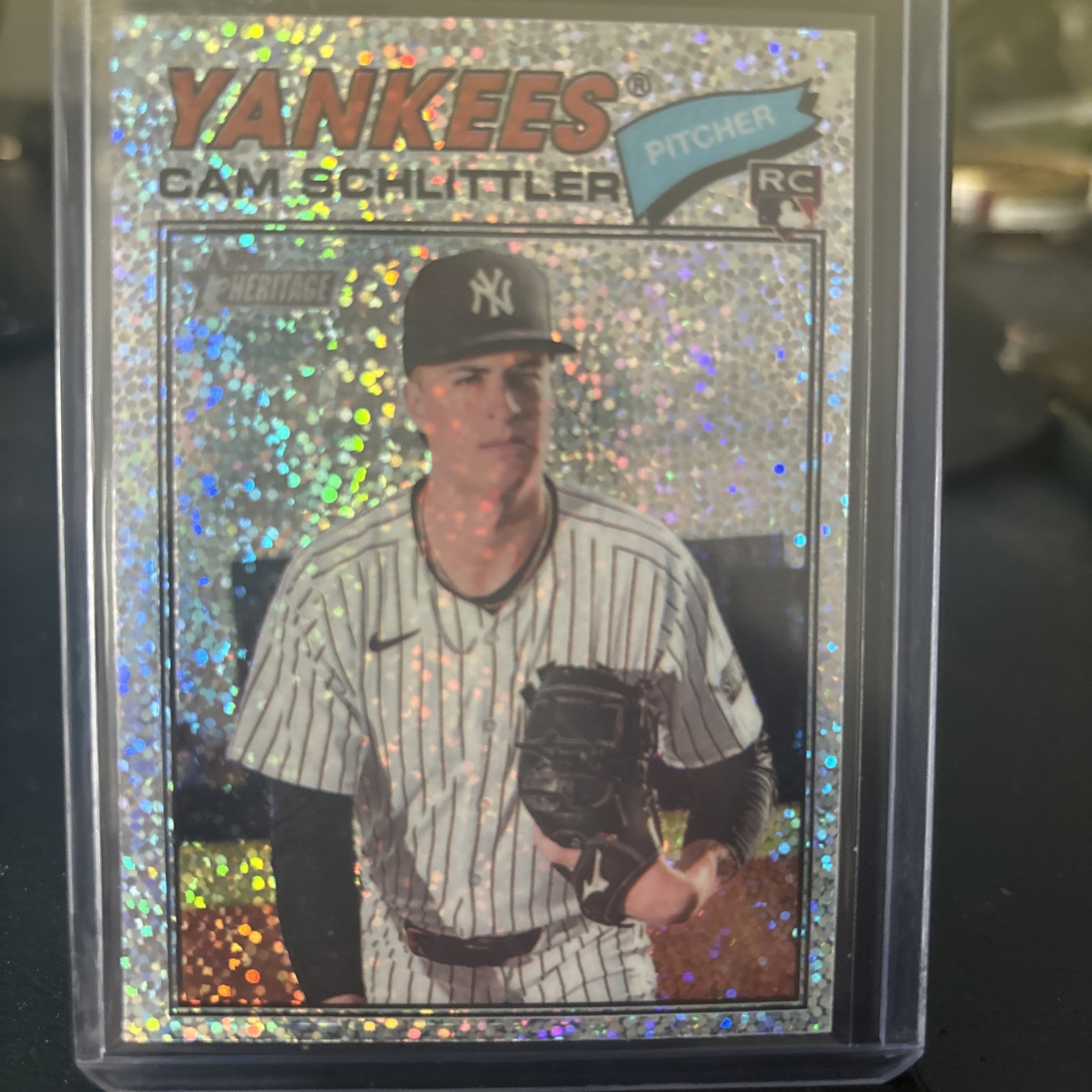 2026 Topps Heritage - Cam Schlittler #222 Chrome Silver Sparkle Refractor (RC)